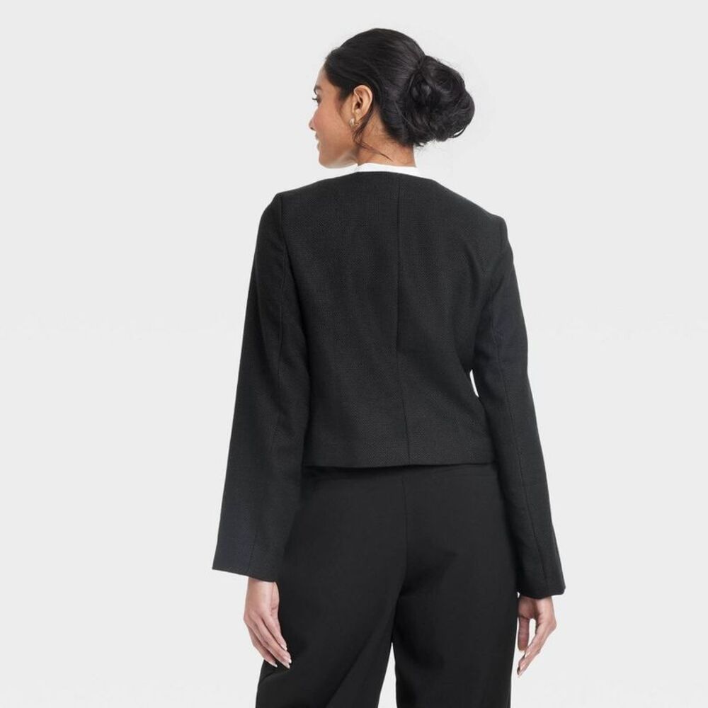 a new day Black Button-Front Boxy Jacket - Picture 2 of 3